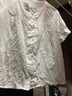 百圖betu女裝夏季新款襯衫壓褶法式復古v領(lǐng)短袖上衣女2404T48 白色 XS 曬單實(shí)拍圖