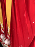 九能女童漢服秋冬款國風(fēng)2025新古裝兒童馬面裙加絨加厚拜年服演出套裝 紅色加絨三件套送白帶毛領(lǐng)+包 偏小 160 cm 曬單實(shí)拍圖