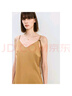 LILY夏新款女裝法式優(yōu)雅浪漫氣質(zhì)可調節肩帶長(cháng)款吊帶連衣裙女 611咖金 S 曬單實(shí)拍圖