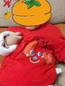 博睿恩（Pureborn）寶寶唐裝棉服紅色嬰兒拜年服兒童新年棉襖夾棉加厚抓周服 爆竹紅 100 曬單實(shí)拍圖