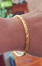 菜百首飾 黃金手鐲 足金復古時(shí)尚精致刻面推拉女款手鐲  HJ 黃金手鐲 約35.02g 曬單實(shí)拍圖