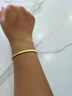 中國黃金（CHINA GOLD）足金3D硬金玫瑰花愛心拉絲黃金手鐲素圈送女友老婆女神節(jié)禮物 金重約6.2g 60#【藍色玫瑰禮盒】 曬單實拍圖