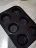 杜準瑜diy烘焙工具做蛋糕的模具?？颈P(pán)不粘不沾小馬芬模子烤箱家用 黑色6連盤(pán)【26.5*18cm】 曬單實(shí)拍圖