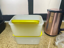 特百惠（Tupperware）新冷凍保鮮盒2.5升雪影款冷藏冷凍兩用大型保鮮盒 2.5升雪影冷凍2件套黃色 曬單實(shí)拍圖