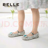 百麗（Belle）童鞋女童愛莎公主鞋春秋時尚單鞋兒童水晶亮片鞋小女孩皮鞋中大童 銀色-DE3353 28 曬單實(shí)拍圖