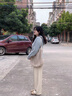 乖甜星藍色連帽針織衫春裝短外套女秋冬季寬松慵懶風(fēng)拉鏈毛衣開衫短款上 藍色 L 【建議105-115斤】 曬單實拍圖