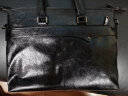 法国COW公文包 男士商务休闲复古手提包  大容量男包 C-8609横款 典雅黑 实拍图