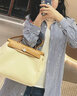 【二手99新】愛馬仕女包Hermes男士herbag31帆布拼皮通勤單肩斜跨包情侶款二手奢侈品 【98新】米色拼皮 銀扣herbag31 曬單實拍圖