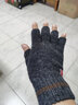 開(kāi)妮特半指手套男冬季防寒防凍保暖騎行開(kāi)車(chē)露指半截羊毛針織毛線(xiàn)手套 炭黑-女款 均碼 曬單實(shí)拍圖
