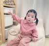 幼歌（YOUGE）女寶寶森系甜美娃娃領(lǐng)襯衫兒童溫暖花朵毛衣馬甲套裝潮 米白襯衫 90 cm 曬單實(shí)拍圖