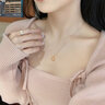 FR18k玫瑰金幾何女士鉆石項鏈彩金吊墜鎖骨鏈驚喜禮物七夕節(jié)禮物 【精致版】18k玫瑰金項鏈-3分鉆 曬單實拍圖