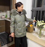 羅蒙（ROMON）媽媽羽絨服女中長款冬季中老年女士加厚高貴大碼洋氣冬裝外套 豆綠色 XL  建議85-110斤 曬單實(shí)拍圖