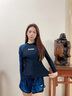 美津濃（MIZUNO）泳衣女分體長袖防曬速干運動泳裝保守顯瘦度假沙灘褲G3302黑M 曬單實拍圖