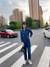 佰藍嬌2023春秋季女裝新款時尚高腰寬松百搭休閑褲牛仔連體褲工裝闊腿褲 圖片色 M 曬單實拍圖