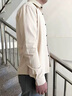 OEHE純棉長袖襯衫男士春秋季寬松工裝商務(wù)休閑外套七分上衣服 淺藍(lán)色【長袖款】 XL 曬單實(shí)拍圖
