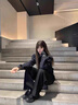 舒芳蝶（shufangdie）休閑褲女2024秋冬新款遮肉顯瘦襯衫+高腰垂感黑色休閑闊腿褲套裝 黑色上衣+黑色休閑褲 M 曬單實(shí)拍圖