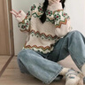 予瑾費(fèi)爾島毛衣女復(fù)古2024秋冬新款感慵懶風(fēng)寬松軟糯外穿針織衫厚 圖片色 S 建議95斤以內(nèi) 曬單實(shí)拍圖