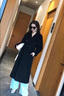 皮爾卡丹（pierre cardin）雙面羊絨大衣女冬季新款韓版中長款過膝黑色風衣100羊毛呢外套女 黑色 S 建議95-110斤 曬單實拍圖