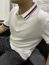 PRIDEME輕奢級夏季薄款冰絲珠地白色polo衫男短袖修身休閑翻領(lǐng)保羅衫男士 JX2099-白色 2XL 【體重建議：150-169斤】 曬單實(shí)拍圖