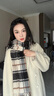 ELLE禮盒裝100%綿羊毛圍巾女士秋冬季圣誕禮物保暖大格紋披肩圍脖 曬單實(shí)拍圖