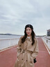 fano studios范洛Fano設(shè)計系帶風(fēng)衣女中長款2025春季高級英倫風(fēng)小個子大衣外套 卡其色 S 曬單實拍圖
