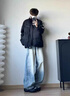 WHIM NASA棉服男款冬季新款潮流休閑加厚保暖棉衣羽面包絨服外套男士青少年 米白色 XL 曬單實(shí)拍圖