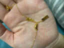 菜百首飾 黃金鏈牌 足金5G閃耀金相思豆幸運(yùn)鏈牌 計(jì)價(jià) YZ 七夕禮物 黃金鏈牌 約4.04g 約40cm 曬單實(shí)拍圖