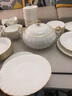 藝汐 景德鎮輕奢簡(jiǎn)約釉下彩純色餐具整套碗碟套裝家用碗盤(pán)擺盤(pán)組合 水晶宮-60件套（皮箱錦盒包裝） 曬單實(shí)拍圖