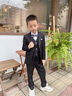 羅蒙兒童西裝套裝男童花童禮服帥氣西服主持人鋼琴畢業(yè)演出服秋狂歡節 外套+褲子+馬甲+襯衫+領(lǐng)結 120 曬單實(shí)拍圖