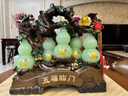 信天游五福臨門(mén)琉璃玉葫蘆擺件中式客廳玄關(guān)電視柜高檔裝飾喬遷新居禮品小號琉璃青玉色 曬單實(shí)拍圖