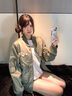 GUUKA TECH古由卡復古風(fēng)飛行夾克女棒球服秋季休閑外套薄款潮牌外搭寬松褂子 淺軍綠色 M 曬單實(shí)拍圖