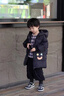 康博童裝男童羽絨服2024冬季新款兒童加厚保暖中長(zhǎng)款連帽女童童裝外套 黑色 120 曬單實(shí)拍圖