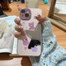 素洛新款帶補(bǔ)妝鏡子適用蘋果iPhone15手機(jī)殼14promax高級(jí)感女12鏡面13自帶鏡頭膜全包套 粉色+星星鏡面【自帶閃粉鏡頭膜】 iPhone14 曬單實(shí)拍圖
