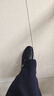 蜘蛛王男士豆豆鞋真皮軟底舒適懶人一腳蹬休閑簡(jiǎn)約皮鞋  黑色 40  曬單實(shí)拍圖