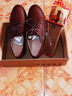 北杳半高跟軟底軟面真皮女鞋頭層牛皮中跟粗跟百搭高檔棕色系帶皮鞋 926棕色 37 (235mm) 曬單實(shí)拍圖