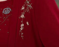 俞兆林（YUZHAOLIN）媽媽裝春秋裝外套針織衫中老年女裝長袖上衣新款大碼兩件套裝 紅色 【兩件套】 5XL (建議體重150-165斤) 曬單實拍圖