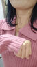 百圖betu女裝秋冬新款毛衣時(shí)髦翻領(lǐng)寬松坑條翻領(lǐng)套頭衫女2310T30 桃紅 L 曬單實(shí)拍圖