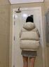 羅蒙（ROMON）2024秋冬新款時(shí)尚連帽短款白鴨絨加厚面包服冬裝保暖外套潮女韓版 米白色 M 曬單實(shí)拍圖