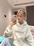 燦圖韓系ins慵懶風(fēng)連帽加絨衛衣女裝冬季加厚保暖寬松上衣設計感外套白灰色【常規款】L 【建議100-120斤】 曬單實(shí)拍圖