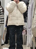 紫蒙羽絨棉服女2024新款短款學(xué)生小個子女生棉衣外套冬季羽棉襖絨服女 韓版加厚米白色 均碼 （可備注碼數(shù)） 曬單實拍圖