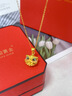 中國(guó)黃金（CHINA GOLD）黃金項(xiàng)鏈女足金黃金醒獅吊墜七夕情人節(jié)禮物送女友老婆 足金吊墜金重約2.2g*銀鏈 曬單實(shí)拍圖