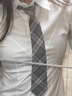 冶芷領(lǐng)帶男女jk制服韓版學(xué)院風(fēng)免打結懶人領(lǐng)帶格紋百搭學(xué)生搭配襯衫 灰色條紋免打領(lǐng)帶 曬單實(shí)拍圖
