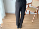 子牧棉麻秋冬裝 女毛呢褲子高腰寬松顯瘦小腳褲百搭九分休閑褲0879 灰色 S(建議90-100斤) 曬單實(shí)拍圖