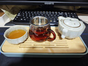 班意 公道杯 公杯分茶器 分茶勻杯茶海200ML純手工高硼硅耐熱玻璃 迷你小巧花海 紅+杯漏小號帶卡扣 曬單實(shí)拍圖
