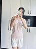 Mom Jane哺乳背心吊帶純棉孕婦裝春夏季薄款打底春秋款喂奶月子服免穿文胸 粉白條紋（95%棉-可拆罩杯） L(建議體重95-115斤) 曬單實(shí)拍圖