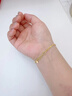 中國黃金（CHINA GOLD）黃金手鏈滿天星辰足金水波紋閃耀手飾七夕情人節(jié)禮物送女朋友老婆 水波紋黃金手鏈 約2.7g 曬單實拍圖