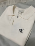 Calvin KleinJeans秋冬女士休閑通勤ck刺繡V字POLO領(lǐng)內(nèi)搭打底針織衫J224778 YBI-牛乳白 S 曬單實(shí)拍圖