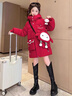 迪士尼女童棉服2025新款兒童羽絨棉衣大童冬裝加厚外套女孩洋氣冬款棉襖 紅色 +包包 140cm 曬單實(shí)拍圖