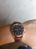 馬克華菲（FAIRWHALE）手表男士機械風(fēng)格新款石英表多功能三眼國表學(xué)生運動(dòng)防水潮流腕表 玫殼黑面棕皮 曬單實(shí)拍圖