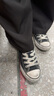 匡威（Converse）兒童高幫帆布鞋春秋男女童魔術(shù)貼休閑鞋全明星經(jīng)典軟底小白鞋童鞋 黑色(偏大,拍小一碼) 30 【建議腳長19.5cm】 曬單實(shí)拍圖